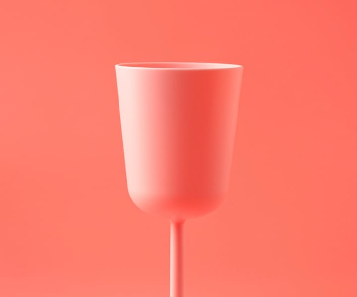 wine glass with pink background